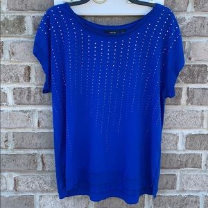 Large womens Apt. 9 Blue Embellished Knit T-shirt
